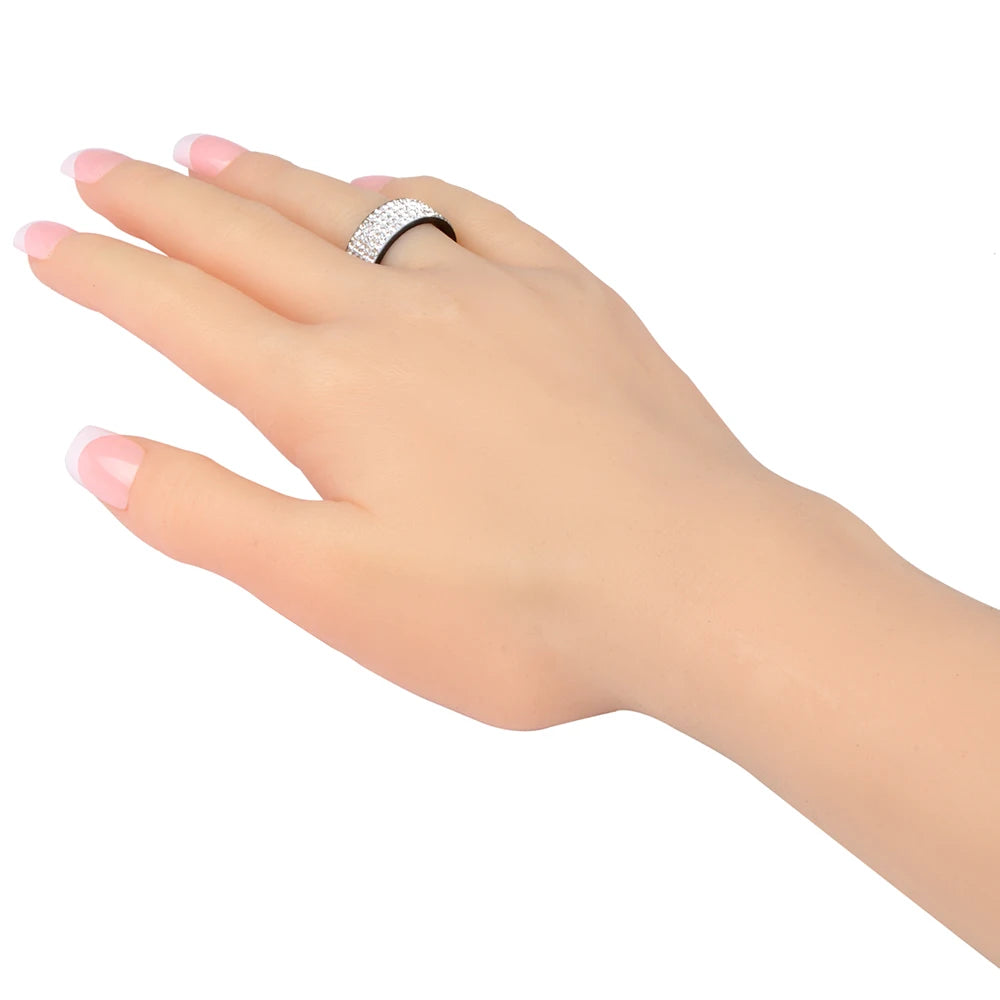 High Quality Punk Rock Stainless Steel Black Ring Men Blue Red Green Crystal Ring For Women Wedding Ring Jewelry 6 7 8 9 10 11
