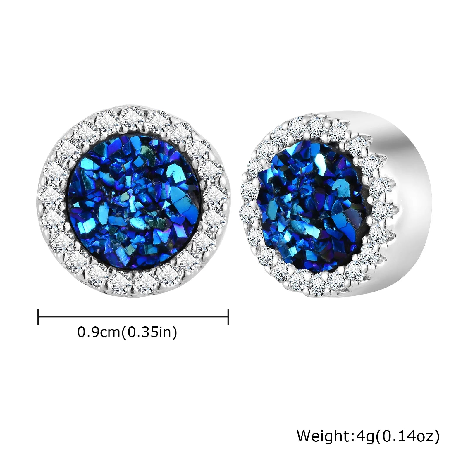 Punk Round Zircon Magnetic Ear Studs Clips Non Piercing Stainless Steel Small Earrings for Women Men Fashion Jewelry ﻿