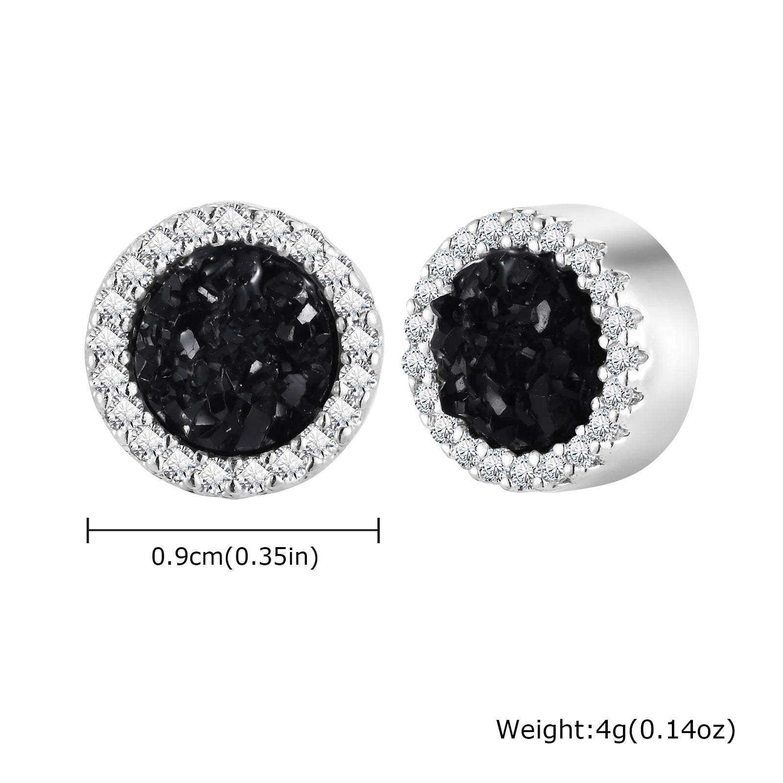 Punk Round Zircon Magnetic Ear Studs Clips Non Piercing Stainless Steel Small Earrings for Women Men Fashion Jewelry ﻿