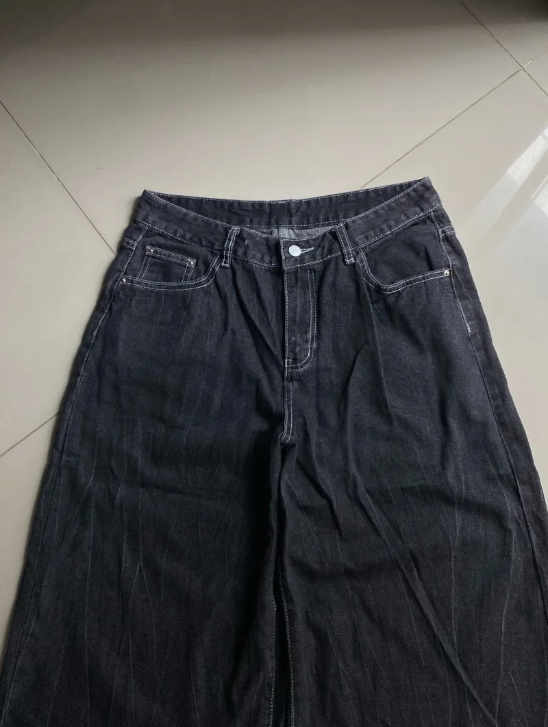 2026 American Summer New Fashion Pattern Embroidery Loose Denim Shorts Men Y2K Harajuku Hip Hop Popular Casual Wide-leg Shorts