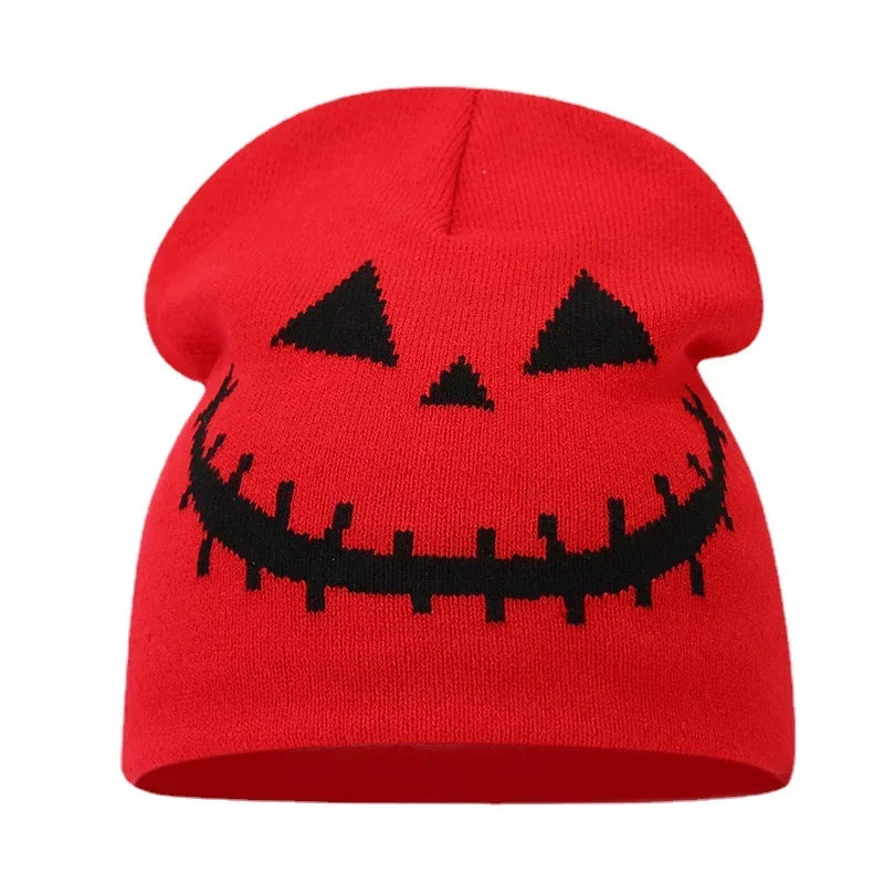 Beanies Fashion Skull Print Y2K Knitted Hats for Women Men Ear Protection Winter Autumn Windproof Keep Warm Gorras Hip Hop Cap