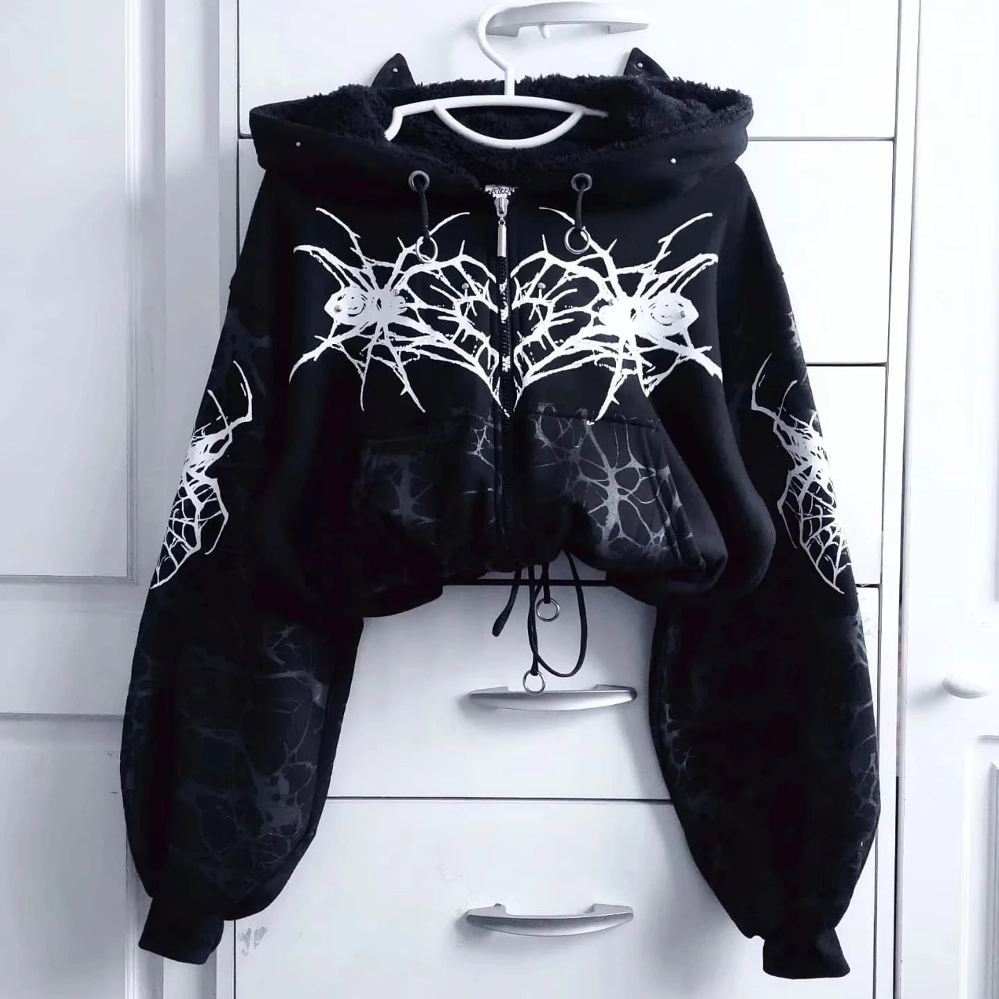 Y2K New Korean Version of College Style Spice Girl Zipper Hoodie Women Harajuku Casual Loose Fleece Thick Sweatshirt Punk Hoodie