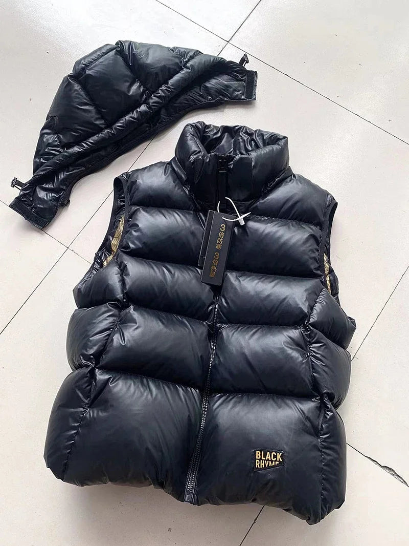 High-end Warn Goose Down Vests Jacket Outer 2023 Winter New Man's and Women's Thickened Sleeveless Hooded Short Down Vest Coat