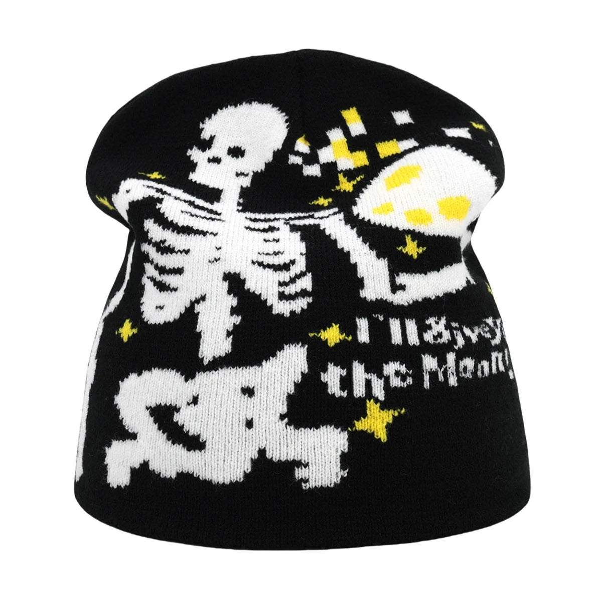 Beanies Fashion Skull Print Y2K Knitted Hats for Women Men Ear Protection Winter Autumn Windproof Keep Warm Gorras Hip Hop Cap