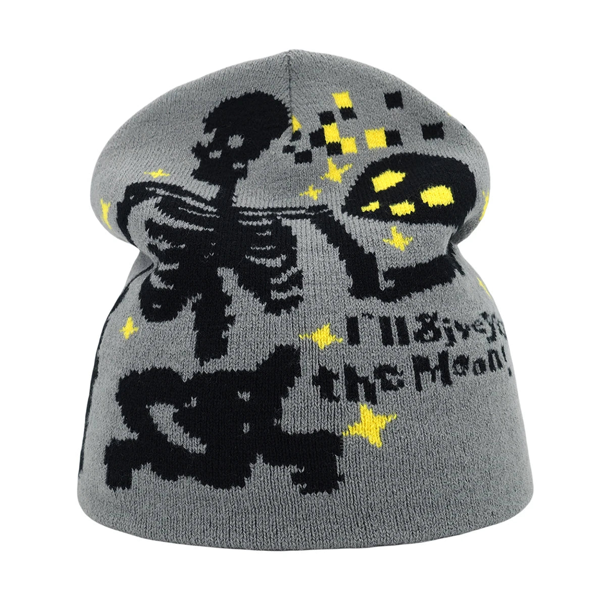 Beanies Fashion Skull Print Y2K Knitted Hats for Women Men Ear Protection Winter Autumn Windproof Keep Warm Gorras Hip Hop Cap