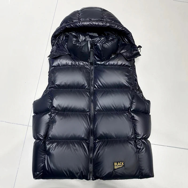 High-end Warn Goose Down Vests Jacket Outer 2023 Winter New Man's and Women's Thickened Sleeveless Hooded Short Down Vest Coat