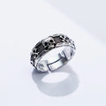 Retro Skull & Skeletons Adjustable Open Ring For Men Silver-plated Copper Gothic Punk Edgy Indie Jewelry Niche Accessories Gift