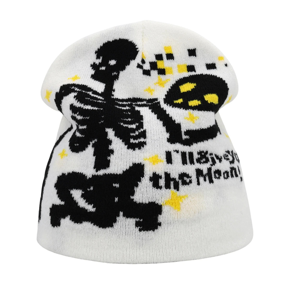Beanies Fashion Skull Print Y2K Knitted Hats for Women Men Ear Protection Winter Autumn Windproof Keep Warm Gorras Hip Hop Cap