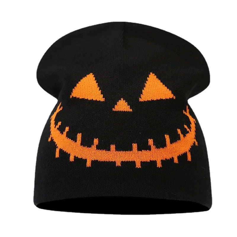 Beanies Fashion Skull Print Y2K Knitted Hats for Women Men Ear Protection Winter Autumn Windproof Keep Warm Gorras Hip Hop Cap