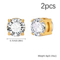 Punk Round Zircon Magnetic Ear Studs Clips Non Piercing Stainless Steel Small Earrings for Women Men Fashion Jewelry ﻿