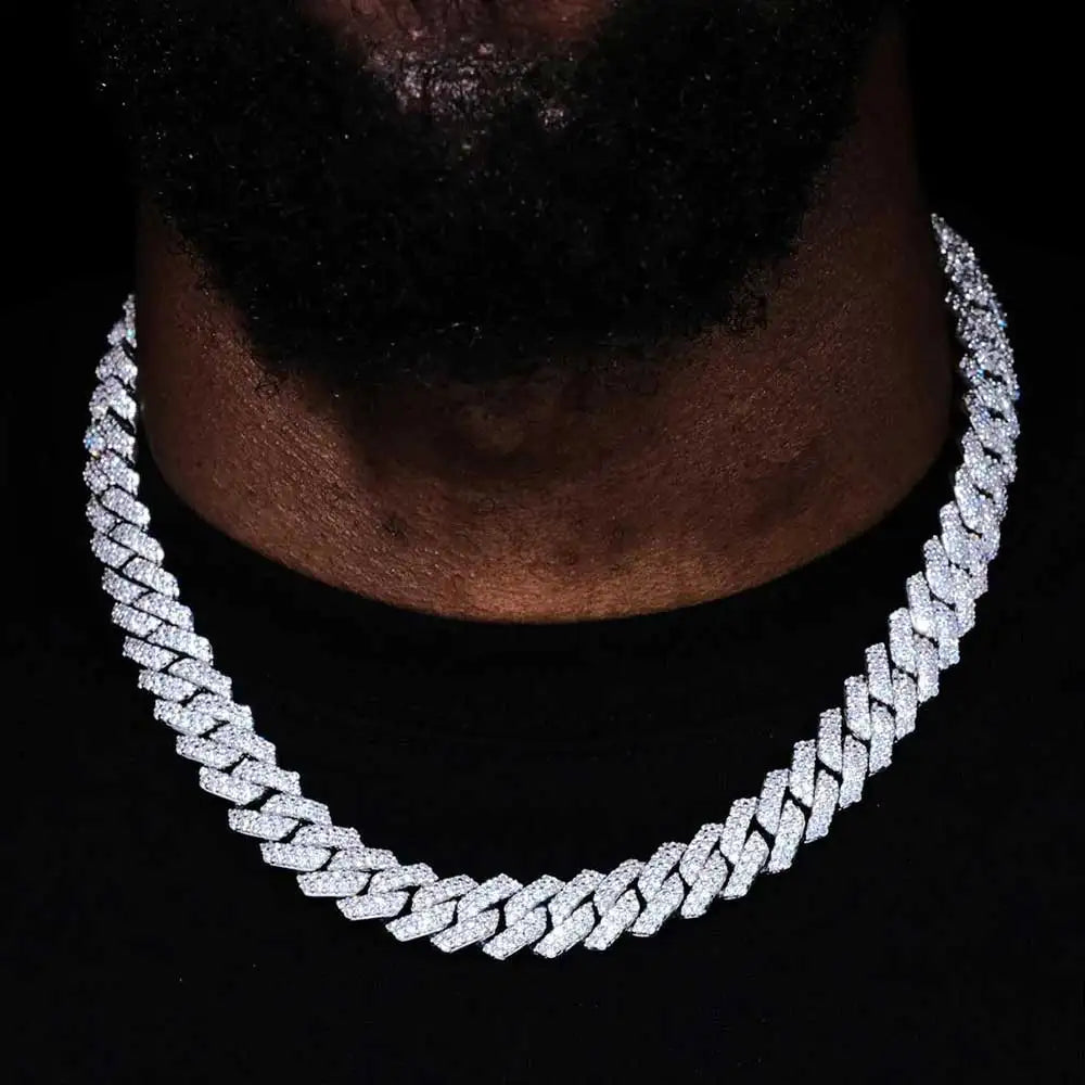 Hip Hop Jewelry 14mm Full Iced Out Cuban Link Necklace For Men Fashion Miami Prong Setting Cz Cuban Link Chain Drop Shipping