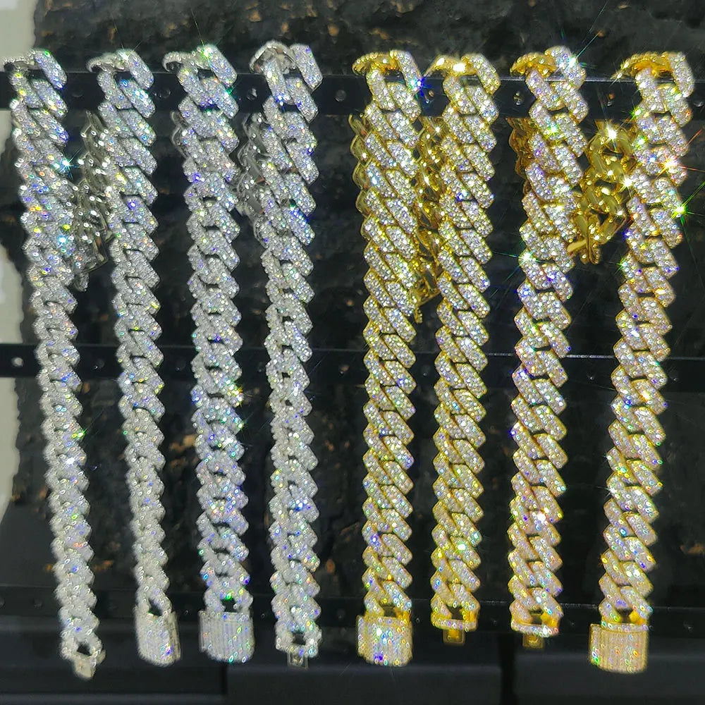 Hip Hop Jewelry 14mm Full Iced Out Cuban Link Necklace For Men Fashion Miami Prong Setting Cz Cuban Link Chain Drop Shipping