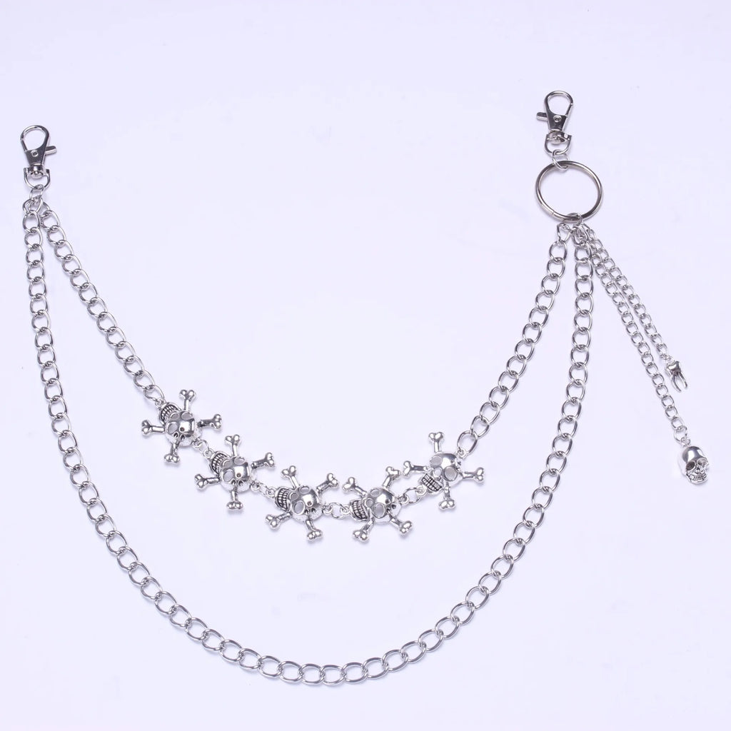 Personalized simple popular metal skull pants chain punk hip-hop retro pendant