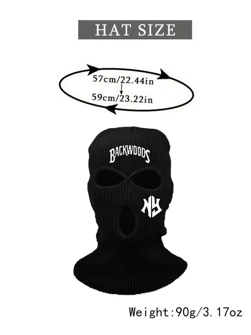 1/2PC 3-hole Halloween Fun Hat Knitted Full Face Ski Mask Winter Balaclava Warm Knitted Full Face Mask Outdoor Sports