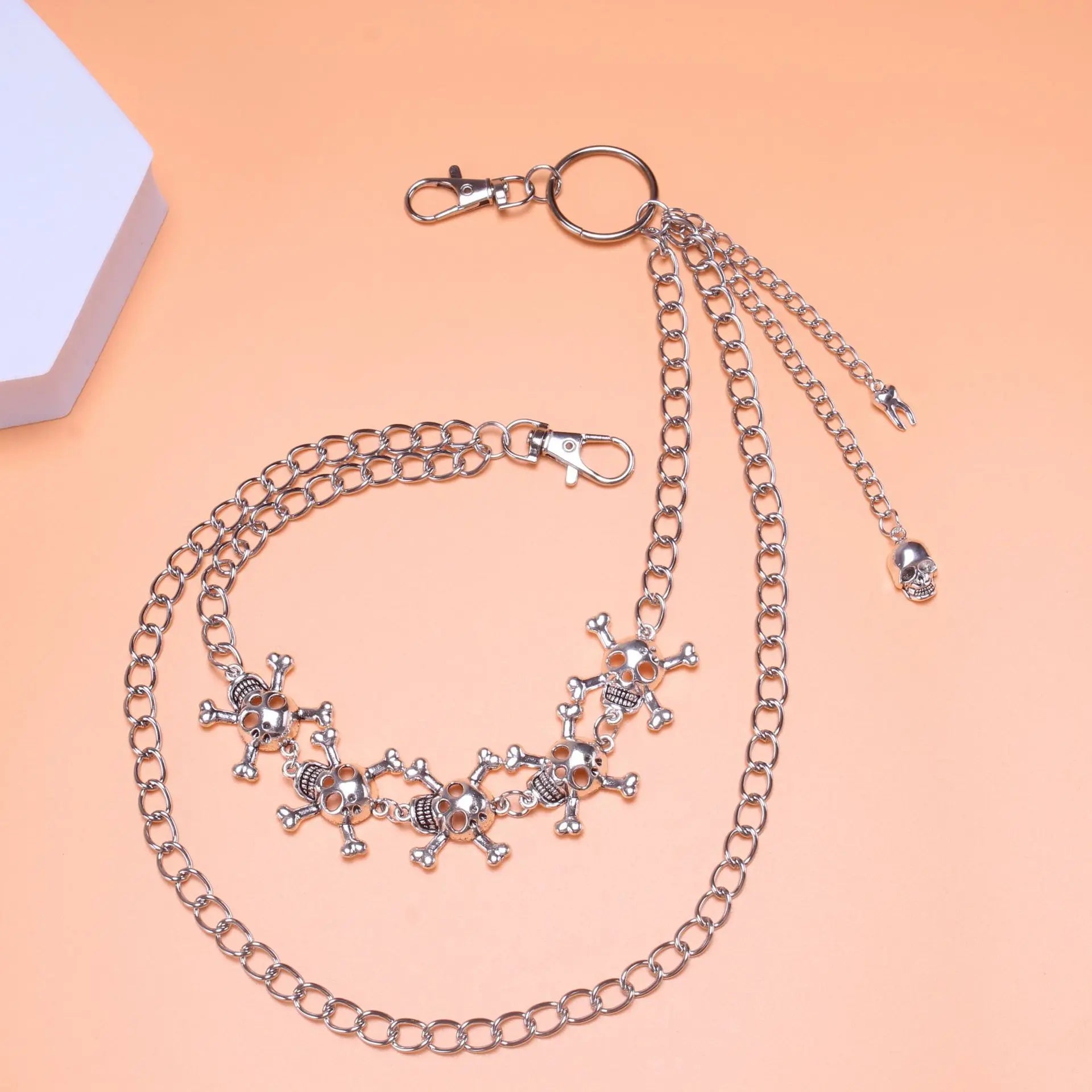 Personalized simple popular metal skull pants chain punk hip-hop retro pendant