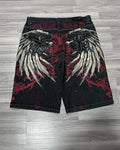 2026 American Summer New Fashion Pattern Embroidery Loose Denim Shorts Men Y2K Harajuku Hip Hop Popular Casual Wide-leg Shorts