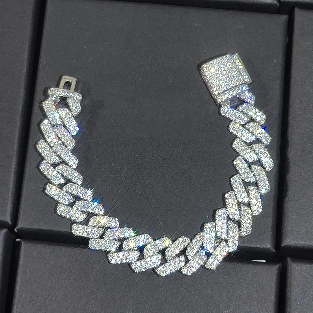 Hip Hop Jewelry 14mm Full Iced Out Cuban Link Necklace For Men Fashion Miami Prong Setting Cz Cuban Link Chain Drop Shipping