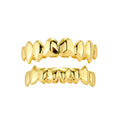 New Gold Top Bottom 8/8 Glossy Teeth Grillz Vampire Fangs Hip Hop Mouth Tooth Caps For Women Men Jewelry Halloween Cosplay Gift