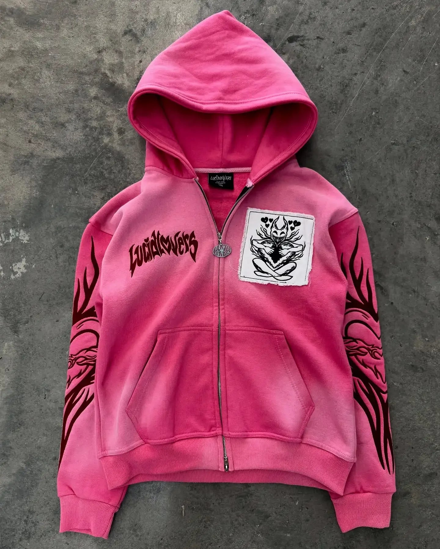 Y2K New Korean Version of College Style Spice Girl Zipper Hoodie Women Harajuku Casual Loose Fleece Thick Sweatshirt Punk Hoodie