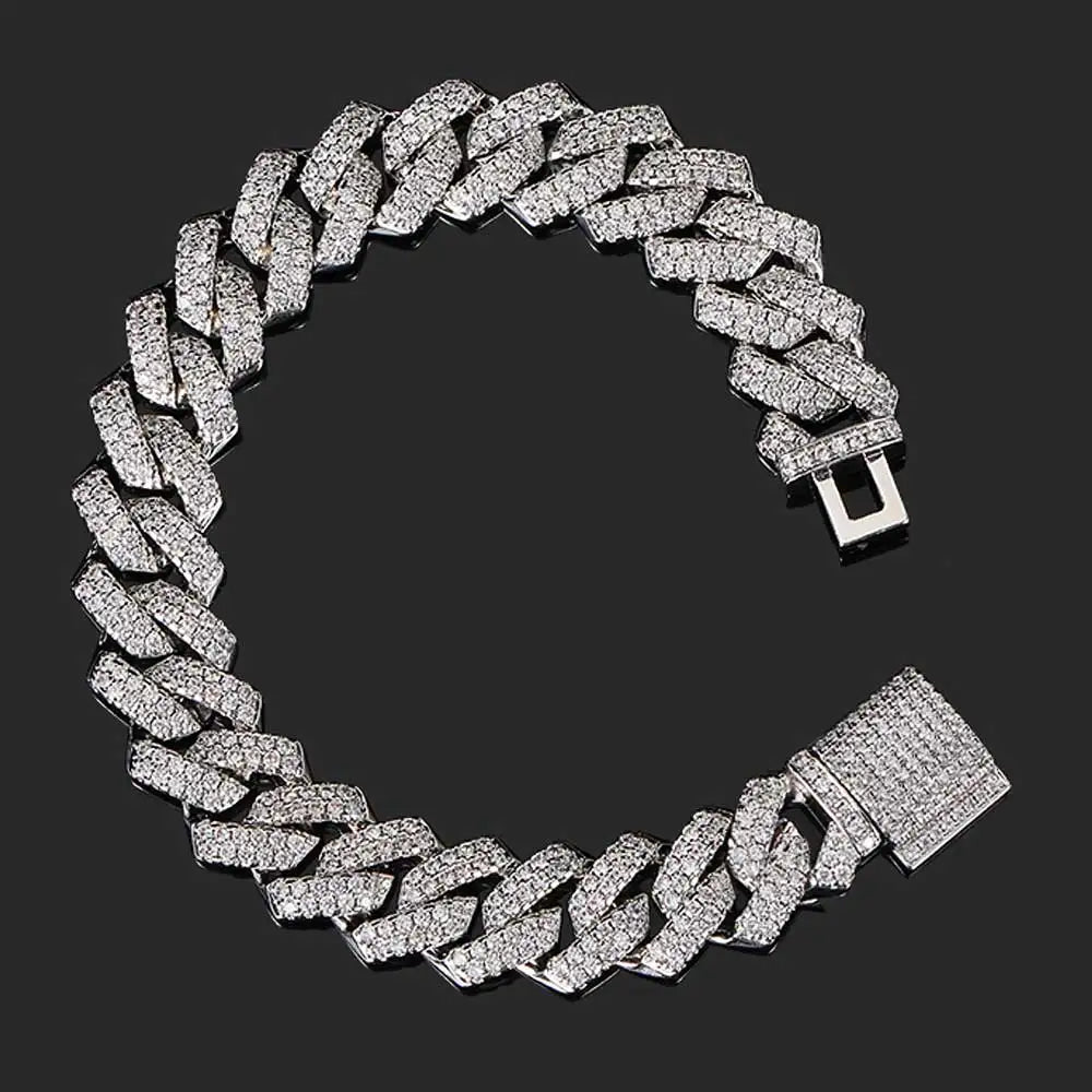 Hip Hop Jewelry 14mm Full Iced Out Cuban Link Necklace For Men Fashion Miami Prong Setting Cz Cuban Link Chain Drop Shipping