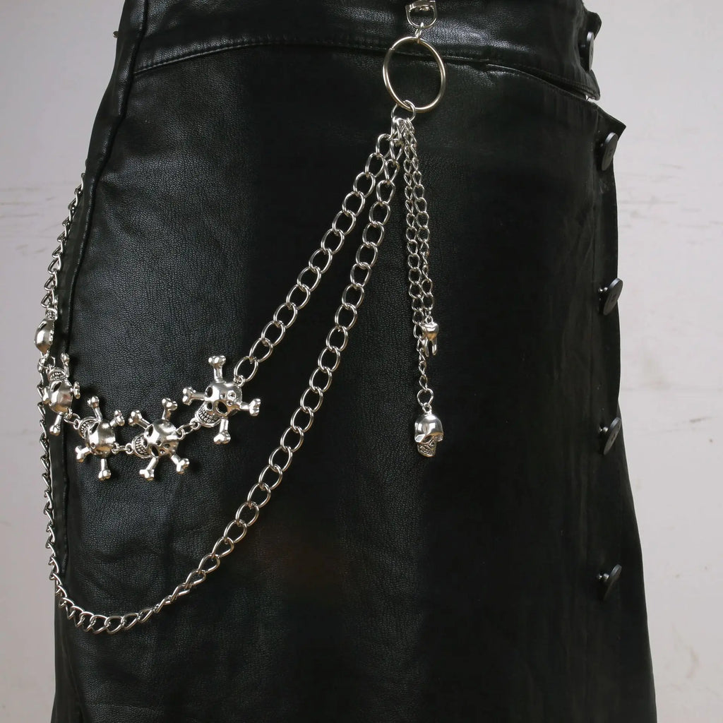 Personalized simple popular metal skull pants chain punk hip-hop retro pendant