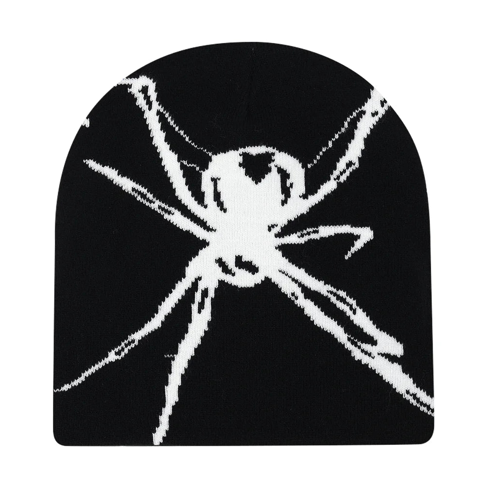 Beanies Fashion Skull Print Y2K Knitted Hats for Women Men Ear Protection Winter Autumn Windproof Keep Warm Gorras Hip Hop Cap