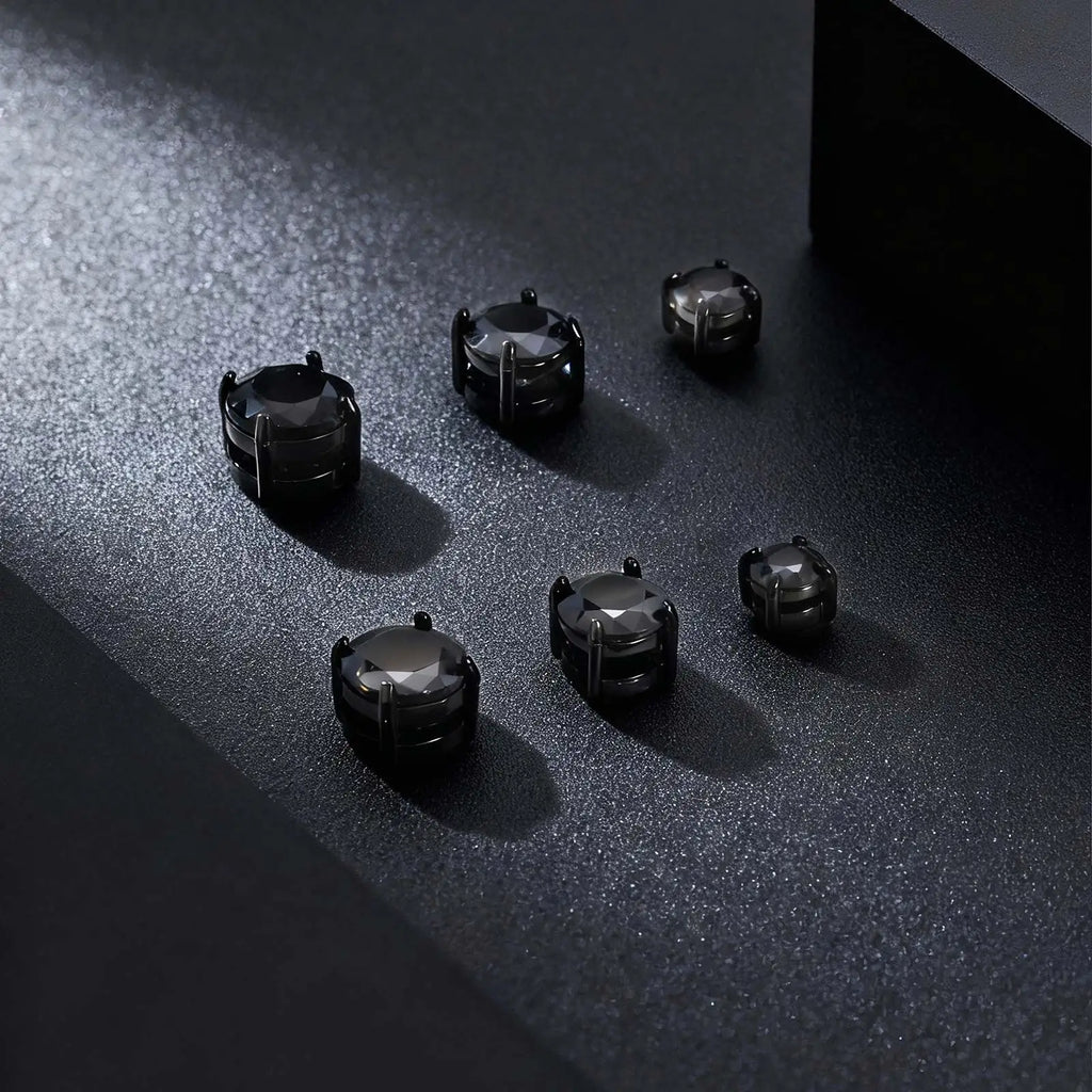 Punk Round Zircon Magnetic Ear Studs Clips Non Piercing Stainless Steel Small Earrings for Women Men Fashion Jewelry ﻿