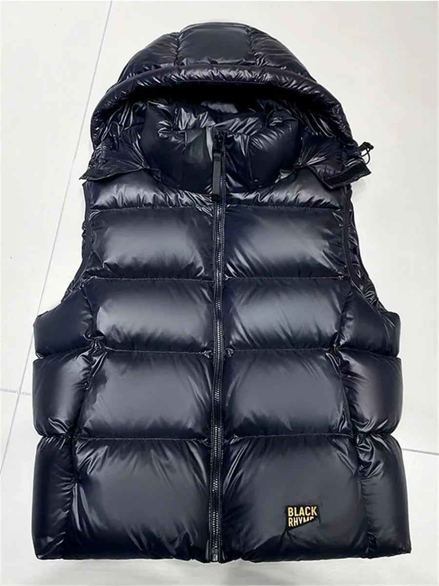 High-end Warn Goose Down Vests Jacket Outer 2023 Winter New Man's and Women's Thickened Sleeveless Hooded Short Down Vest Coat