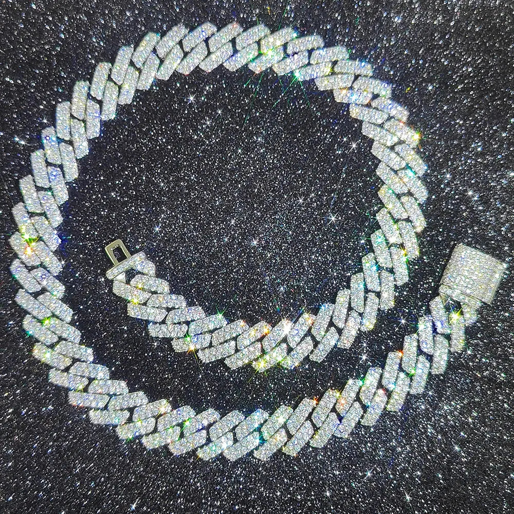 Hip Hop Jewelry 14mm Full Iced Out Cuban Link Necklace For Men Fashion Miami Prong Setting Cz Cuban Link Chain Drop Shipping