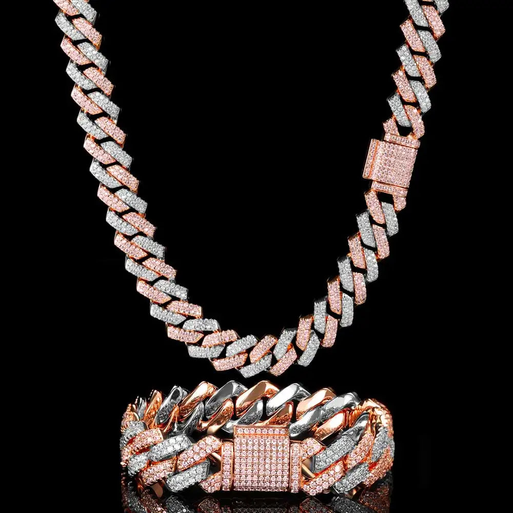 Hip Hop Jewelry 14mm Full Iced Out Cuban Link Necklace For Men Fashion Miami Prong Setting Cz Cuban Link Chain Drop Shipping