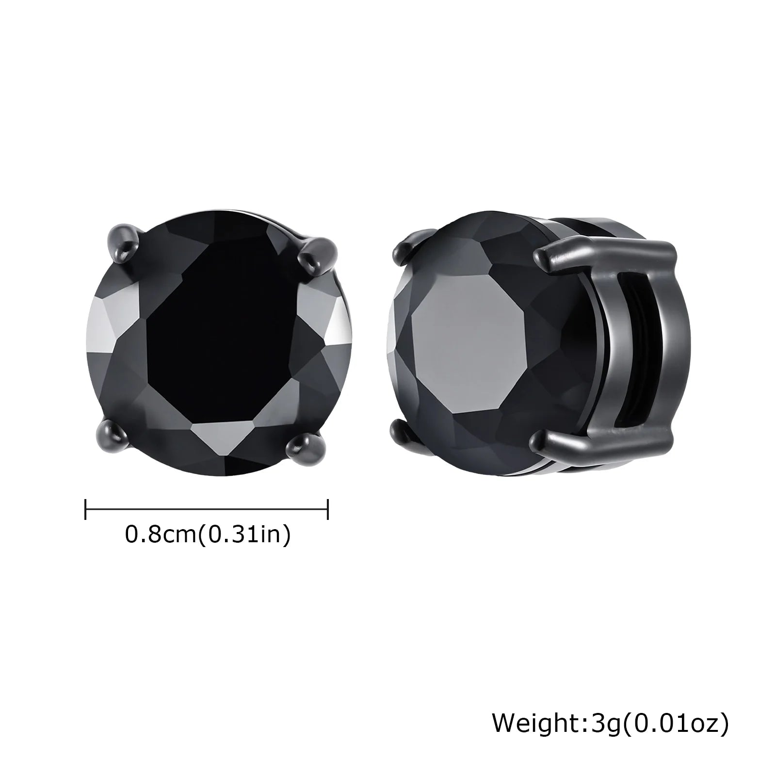 Punk Round Zircon Magnetic Ear Studs Clips Non Piercing Stainless Steel Small Earrings for Women Men Fashion Jewelry ﻿