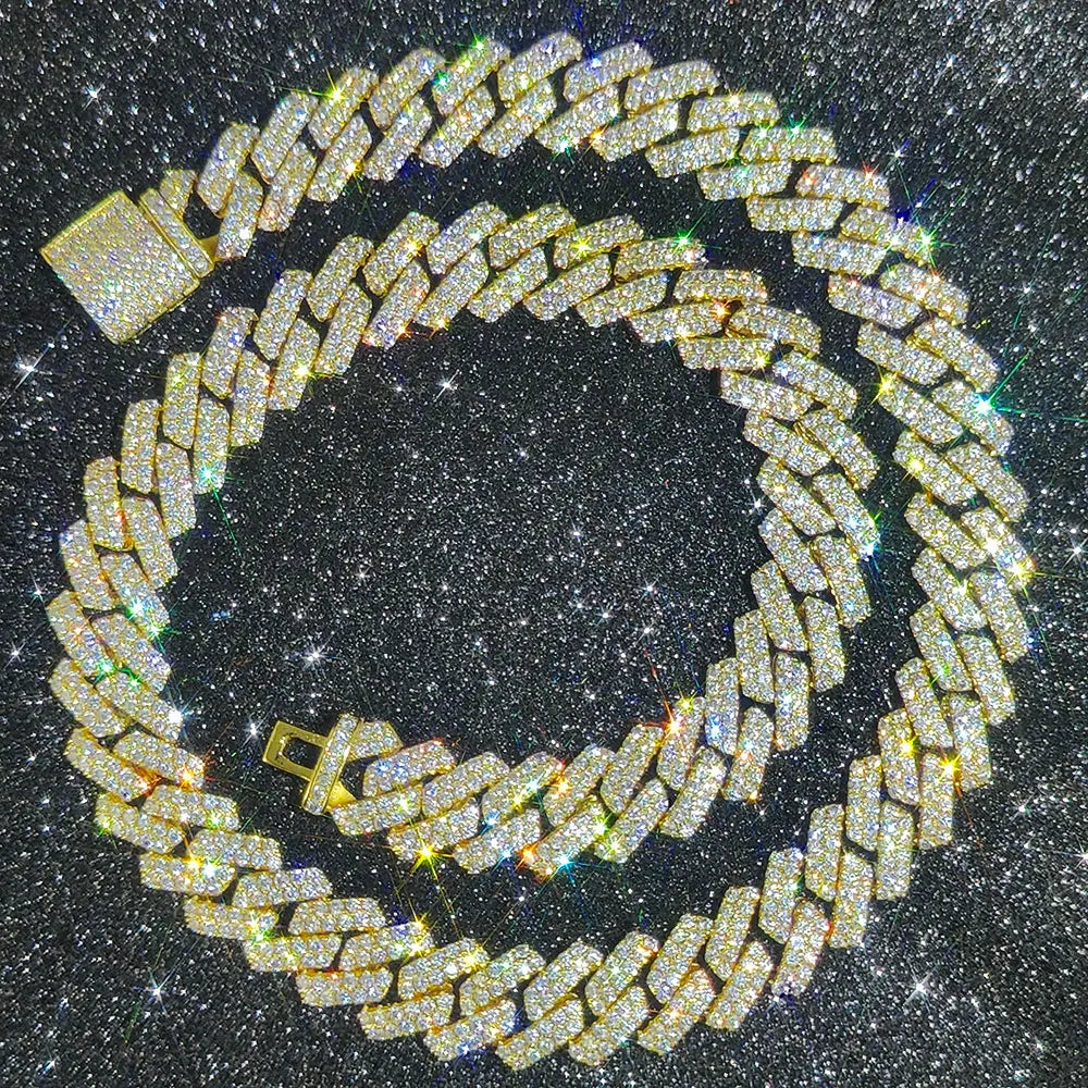 Hip Hop Jewelry 14mm Full Iced Out Cuban Link Necklace For Men Fashion Miami Prong Setting Cz Cuban Link Chain Drop Shipping