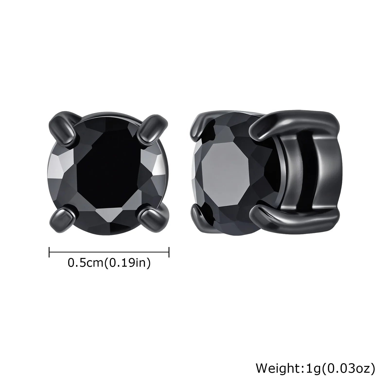 Punk Round Zircon Magnetic Ear Studs Clips Non Piercing Stainless Steel Small Earrings for Women Men Fashion Jewelry ﻿