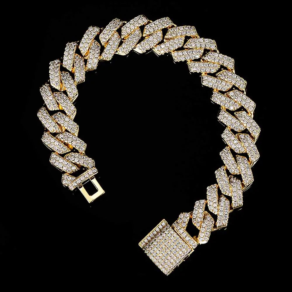Hip Hop Jewelry 14mm Full Iced Out Cuban Link Necklace For Men Fashion Miami Prong Setting Cz Cuban Link Chain Drop Shipping