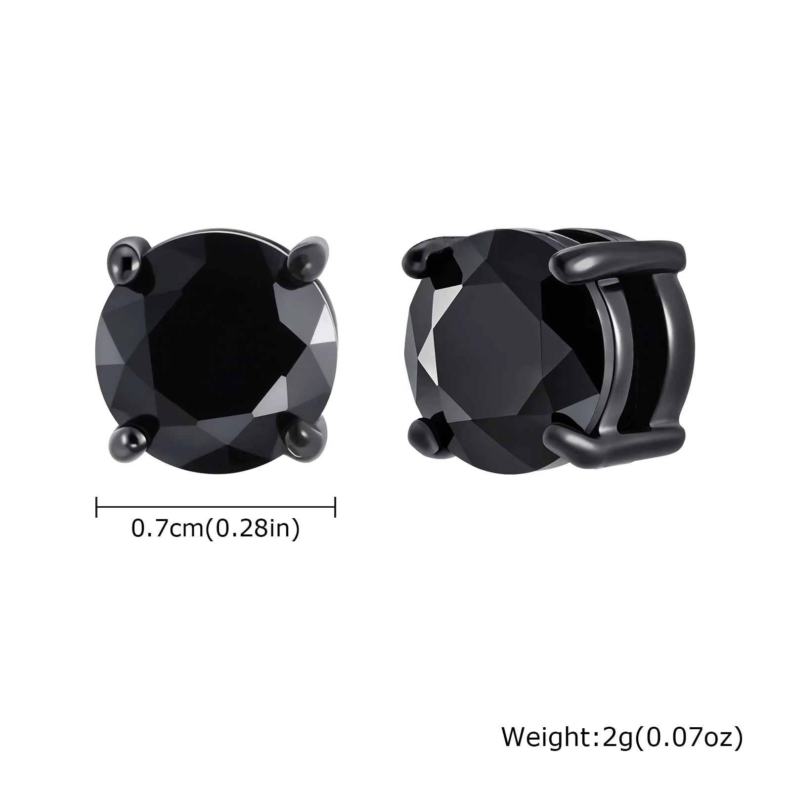 Punk Round Zircon Magnetic Ear Studs Clips Non Piercing Stainless Steel Small Earrings for Women Men Fashion Jewelry ﻿