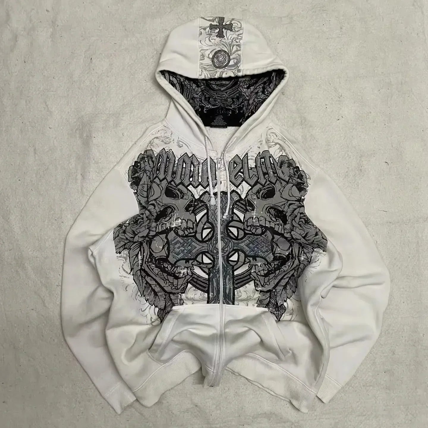 Y2K New Korean Version of College Style Spice Girl Zipper Hoodie Women Harajuku Casual Loose Fleece Thick Sweatshirt Punk Hoodie
